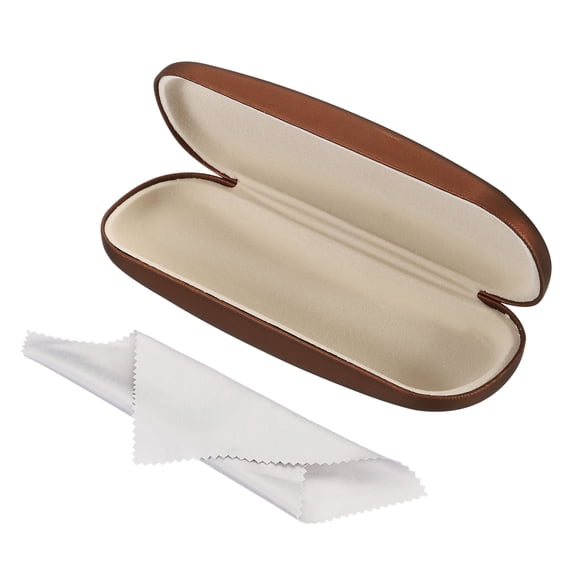 Uxcell Glasses Case Hard Shell, Eyeglass Case Unisex Eye Glasses Case Hard Protector Concise for Women Glasses, Coffee