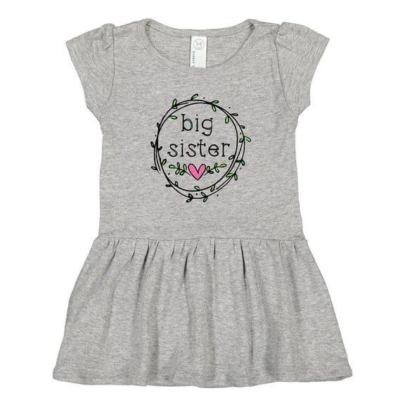 Inktastic Big Sister Leaves, Circle, Heart Girls Toddler Dress