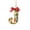 J, variant on romoty Christmas Tree Ornaments, Personalized Initial Letter Monogram Pendants with Floral Wreath Bow, 2D Flat Acrylic Xmas Holiday Decor