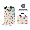 thumbnail image 2 of Yayeee Freestanding Laundry Hamper with Handle Collapsible Large Storage Basket for Clothes, Polka Dot, 2 of 7