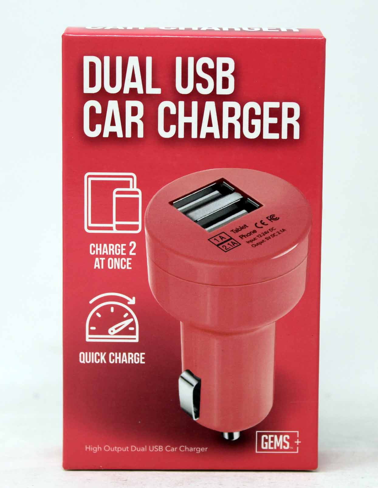 Gems Dual USB Car Charger Pink 1 Count