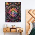 thumbnail image 2 of ONETECH  Dimond Burning Sun Moon Stars Psychedelic Tie Dye Mandala Tapestry Good Luck Tarot Wall Hanging Boho Hippie Hippy Celestial Indian Trippy Bohemian Tapestries (Poster, 2 of 7