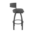 thumbnail image 4 of 861 Artemis 25" Swivel Counter Stool with Pewter Finish and Graph Coal Seat and Back, 4 of 5