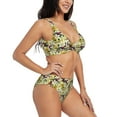thumbnail image 2 of Kdxio Lilies Flowers Print Women's 2 Piece High Waisted Wrap Spaghetti Strap Summer Swimsuit Bikini Set-, 2 of 7