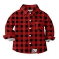 thumbnail image 2 of Wancir Toddler Baby Boys Plaid Flannel Shirt Long Sleeve Button Down Shirts, 2 of 7