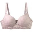 thumbnail image 2 of SROBPTY Plus Size Bra for Women, Womens Push Up Bra, Women's Plus Size Underwire Floral Print Push Up Support Breathable B Cups Bras Khaki,2XL, 2 of 2