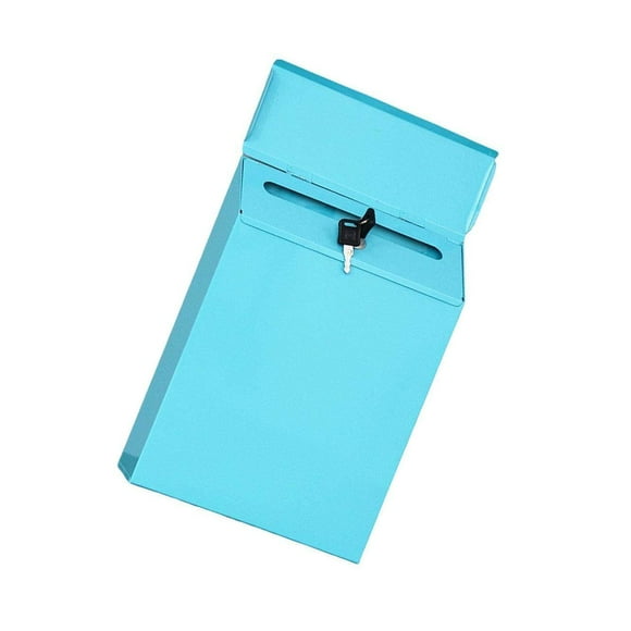 Style Flair Box Mailbox Bin Door House Key Box Letter Designed Drop Box Slots Metal Installation Postbox Simple Drop Box Mailbox Beige Blue