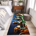 thumbnail image 4 of Abstract Animal Runner Rug for Hallway 2x6ft, Dog In The Room Play Poker Games Non Slip Floor Mat Washable Low-Profile Indoor Carpet for Living Room, Bedroom, Dining Room, 4 of 9