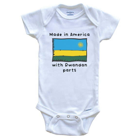 Made In America With Rwandan Parts Rwanda Flag Baby Bodysuit