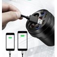 thumbnail image 4 of Adaptador de enchufe para encendedor de 2 cigarrillos con cargador de coche USB dual y pantalla LED de voltaje de batería, portavasos de cristal para iPhone XS Max iP, 4 of 5
