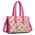 thumbnail image 2 of Teacher Tote Bag,Pink Flower Fairy Pattern Teacher Utility Tote Bag,Large Work Tote Bags for Women with Multiple Pockets,Top Zipper Closure,13.8x10.6x6.7 Inch, 2 of 5