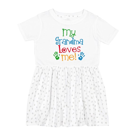 Inktastic My Grandma Loves Me Girls Toddler Dress