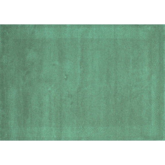 Ahgly Company Machine Washable Indoor Rectangle Abstract Turquoise Blue Contemporary Area Rugs, 5' x 7'