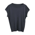 thumbnail image 4 of Cap Sleeve Tops for Teen Girls Summer Cotton Crew Neck Loose Fit Shirt Kid Summer Short Sleeve Casual T-Shirts (Gray ), 4 of 5