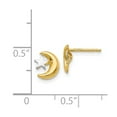thumbnail image 2 of 14k Yellow Gold Polished and Rhodium Moon and Star Post Earrings - Measures 10x8mm, 2 of 2