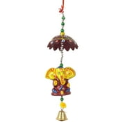 IBA Indianbeautifulart Colorful Lord Ganesha Wind Chimes Wall Dcor- Handmade Indian Jhoomar Hanging For Home Dcor