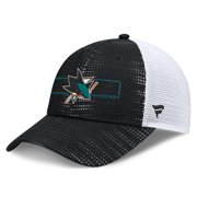 Men's Fanatics Black San Jose Sharks Authentic Pro Rink Boxed Logo Trucker Hat