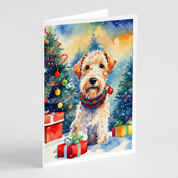 Wire Fox Terrier Christmas Greeting Cards Pack of 8 7 in x 5 in