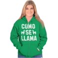 thumbnail image 4 of Como Se Llama Alpaca Animal Humor Zip Up Hoodie Men's Women's Brisco Brands 2X, 4 of 6
