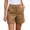 Brown(Womens Shorts), variant on Classic Chino Shorts for Women Everyday Tailored Wide Leg Casual Shorts with Belt Loops & Front Pockets