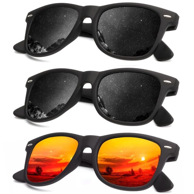 Gafas de sol KALIYADI polarizadas con acabado mate y bloqueo UV (paquete de 3)