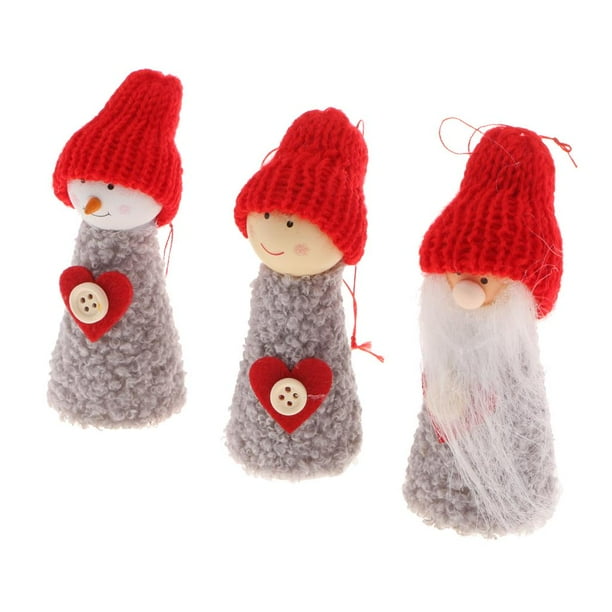 3 piezas decoración de Navidad muñeca colgante Treetop ornamento Navidad Conjunto c Zulema Adorno navideño de Papá Noel