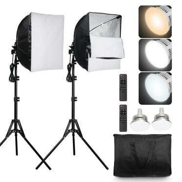 KFFKFF Lightbox Set, 16" x 16", Expert Lightbox with 45W LED Lamps, Adjustable 3000-6500K Color Heat, Stand, Remote, Studio Illumination for Portraits, Live Broadcast