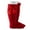 Red, variant on LIaqionyy Girls Ribbed Long Socks Toddler Cute Solid Color Knee High Stretchy Floor Stocks with Pompoms