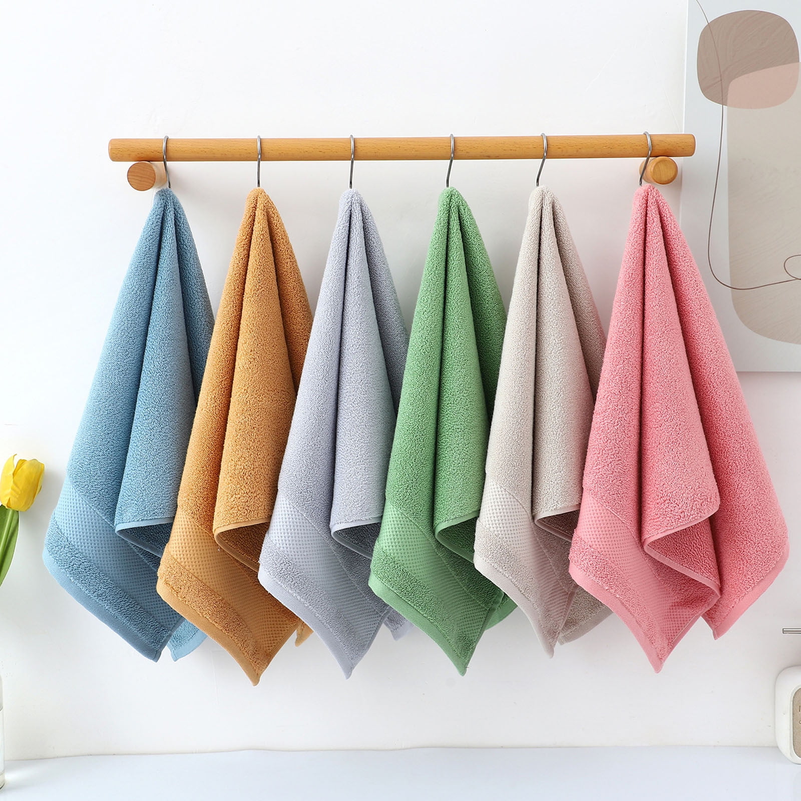 Summer Savings Clearance! Boovnll 5 Pack Hand Towels for Bathroom, 13x29" Super Soft & Absorbent Quick Dry Solid Color Cotton Towels, Thicken Microfiber Hand Towels for Hotel, Pool, Spa, Beach, Towels