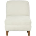 thumbnail image 6 of DecMode Polyester Boucle Lounge Chair with Brown Wooden Legs, White, 6 of 9