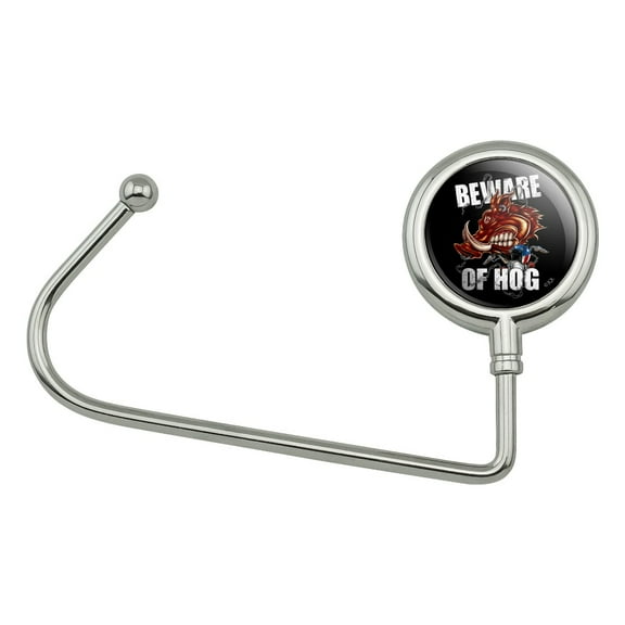 Beware Of Hog Biker Motorcycle Chopper Purse Bag Hanger Holder Hook