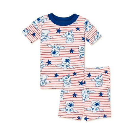 

Baby Yoda Americana Toddler Boy and Girl Unisex Cotton Pajama Set 2-Piece Sizes 12M-5T