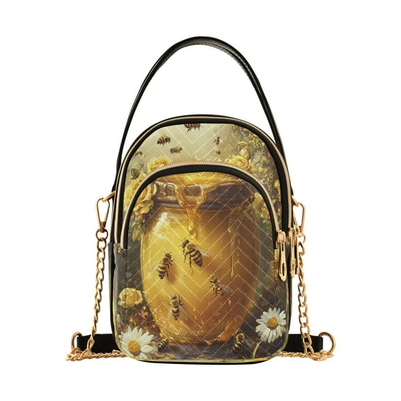 YAZAOO Cross Body Fashion Shoulder Waist Purse Bags Bee Take Honey Pocket Handbags