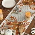 thumbnail image 4 of SM-XLHN Orange Polka Dot Pumpkin Eucalyptus Wood Fall Table Runner, Seasonal Autumn Kitchen Dining Table Decoration for Home Party Decor 13x72 Inch, 4 of 6