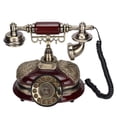 thumbnail image 4 of Classic European Retro  Landline Telephone Rotation Dial Telephone Imitation Wood Green Bronze Wired Landline Telephone Suitable For Home/Office/Cafe/Bar Decoration, 4 of 8