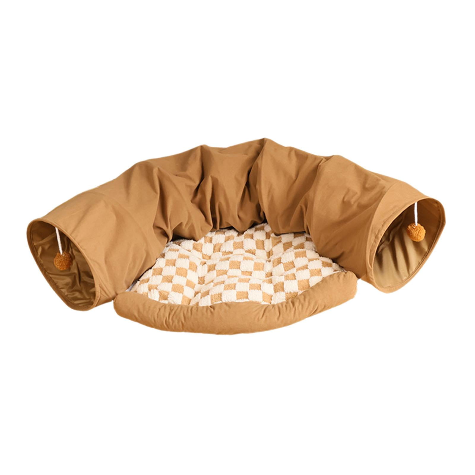 FITYLE Cat Tunnel Bed Cat Tunnel Tube Toy Interactive Cat Toy Cushion Nest Mat Dog Bed Play Tunnel Kitten for Kitty Cats Dogs Kitten