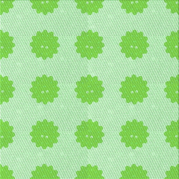 Ahgly Company Machine Washable Indoor Square Transitional Green Area Rugs, 7' Square