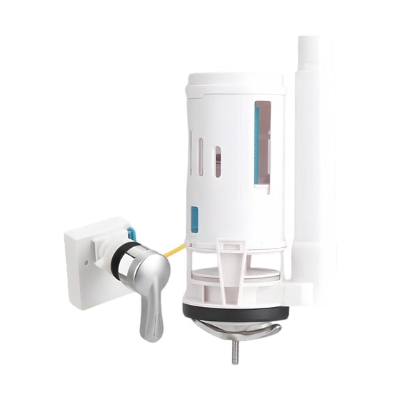 Toilet Flush Valve with Cable Lever, One-Piece Toilet Cistern Kit Replacement, Fits 2.4-2.8 in / 6-7 cm, Side Mount, Adjustable Overflow Tube, Long-lasting Plastic and Metal Construction