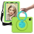 thumbnail image 4 of ELEHOLD Rugged Case for iPad Pro 11 2022/2021/2020/2018 Air 5/Air 4 10.9 with 360° Rotatable Folding Handle Grip Kickstand Built-in Screen Protector Crossbody Shoulder Strap Shockproof Case,Grassgreen, 4 of 8