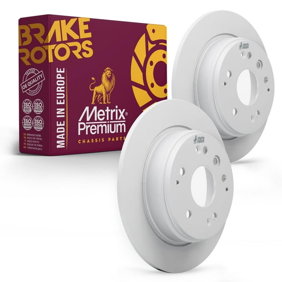 Metrix Premium Chassis Parts - 2 PC Rear Coated Solid Disc Brake Rotor Fits Acura TL, Honda Element, Honda CR-V, Replacement 08.8868.11,Made in Europe