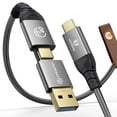 thumbnail image 1 of Cable USB 4 PHIXERO compatible con Thunderbolt 4 [1,6 pies], datos de 40 Gbps/video de 8K a 60 Hz/carga de 100 W de USB C a USB A/C, 1 of 5