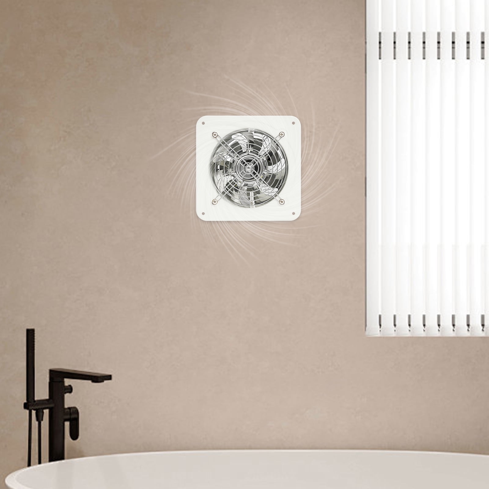 6 Inch Exhaust Fan, Wall Exhaust Fan for Kitchen, Bathroom, Metal Extractor Fan for Attic, Garage, Window Ventilation