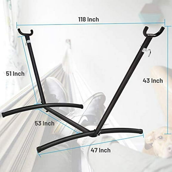 Zupapa Portable Hammock Stand, Space Saving Steel Hammock Frame, 2 Person Use w/Storage Bag