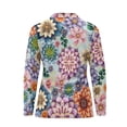 thumbnail image 5 of Yuyamidu Colorful Boho Flowers Long Sleeve Golf Shirts for Woman Floral Athletic Tennis Shirts Soft Quarter Zip Golf Clothes Workout Tops Size M, 5 of 8