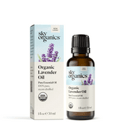 Sky Organics Organic Lavender Essential Oil, 100% Pure and Cold Pressed USDA Certified Organic for Aromatherapy & DIY, 1 Fl Oz.