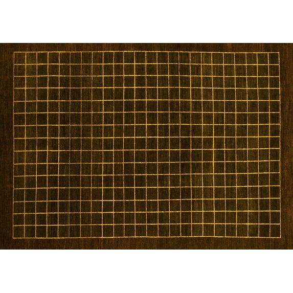 Ahgly Company Indoor Rectangle Abstract Yellow Modern Area Rugs, 7' x 9'