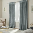 thumbnail image 2 of TOWN & COUNTRY LUXE Velour Solid Heavyweight Indoor Curtains, Light Filtering Opacity, Triple Pinch Pleat Top, Plush Velvet, 2-Pack Set, 27"x96", Soft Grey, 2 of 11
