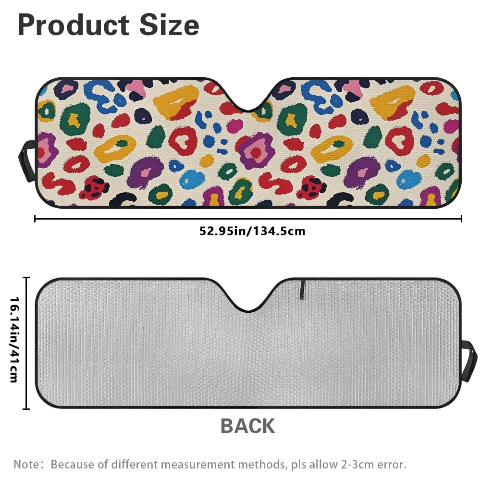 Uorisanigo Windshield Sun Shade Colorful Cheetah Leopard Print Sun Visor Heat Shield for 2018-2024 2025 Jeep Wrangler JL / 2020-2024 Jeep Gladiator JT Accessories Keep Vehicle Cool