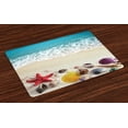 thumbnail image 1 of Ambesonne Beach Place Mats Set of 4, Sea Shells on Sandy Coast, Standard Size, Multicolor, 1 of 4