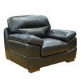 thumbnail image 5 of Sunset Trading Jayson 49" Modern Top-Grain Leather Armchair in Black, 5 of 5